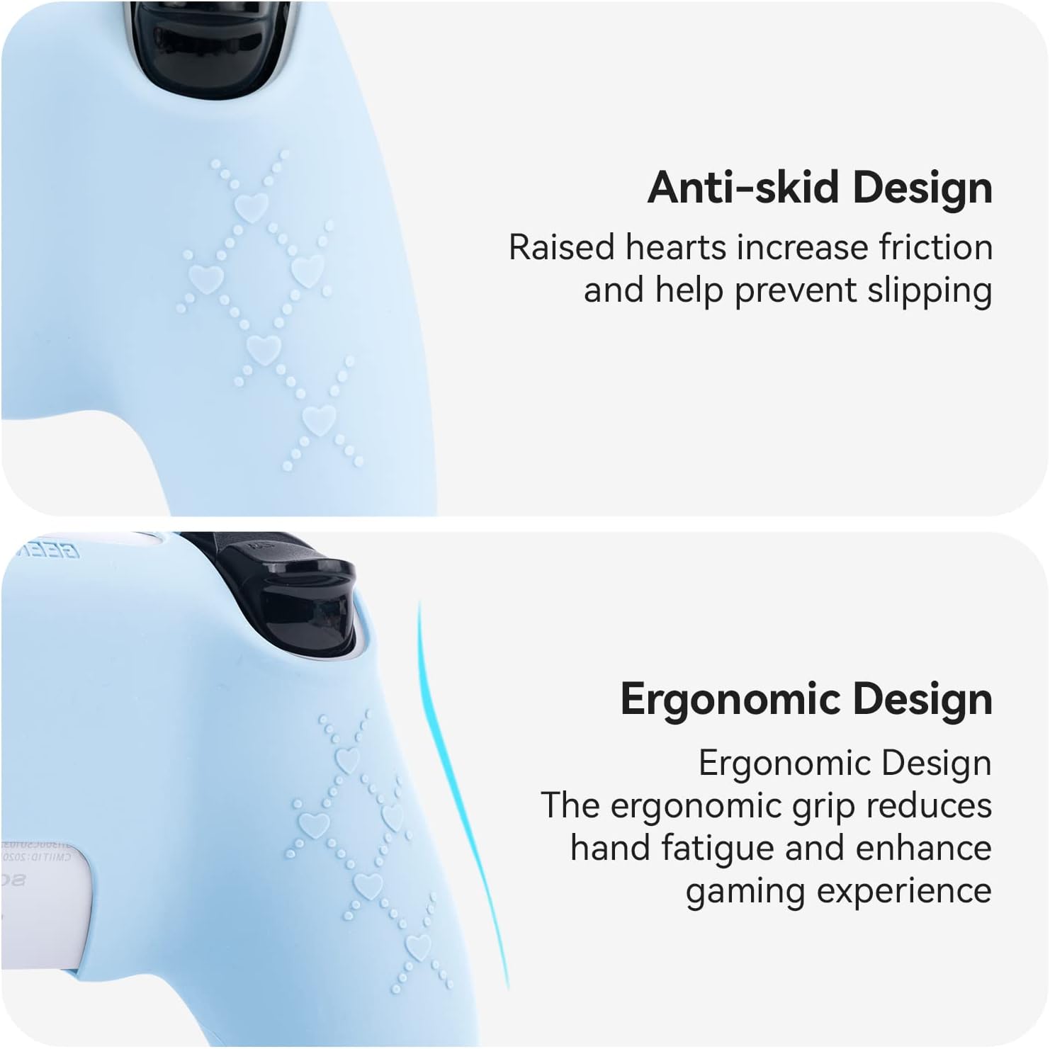 GeekShare Cat Paw PS5 Controller Skin Anti-Slip Silicone Skin Protective Cover Case for PS5 Wireless Controller (Blue) - Image 3