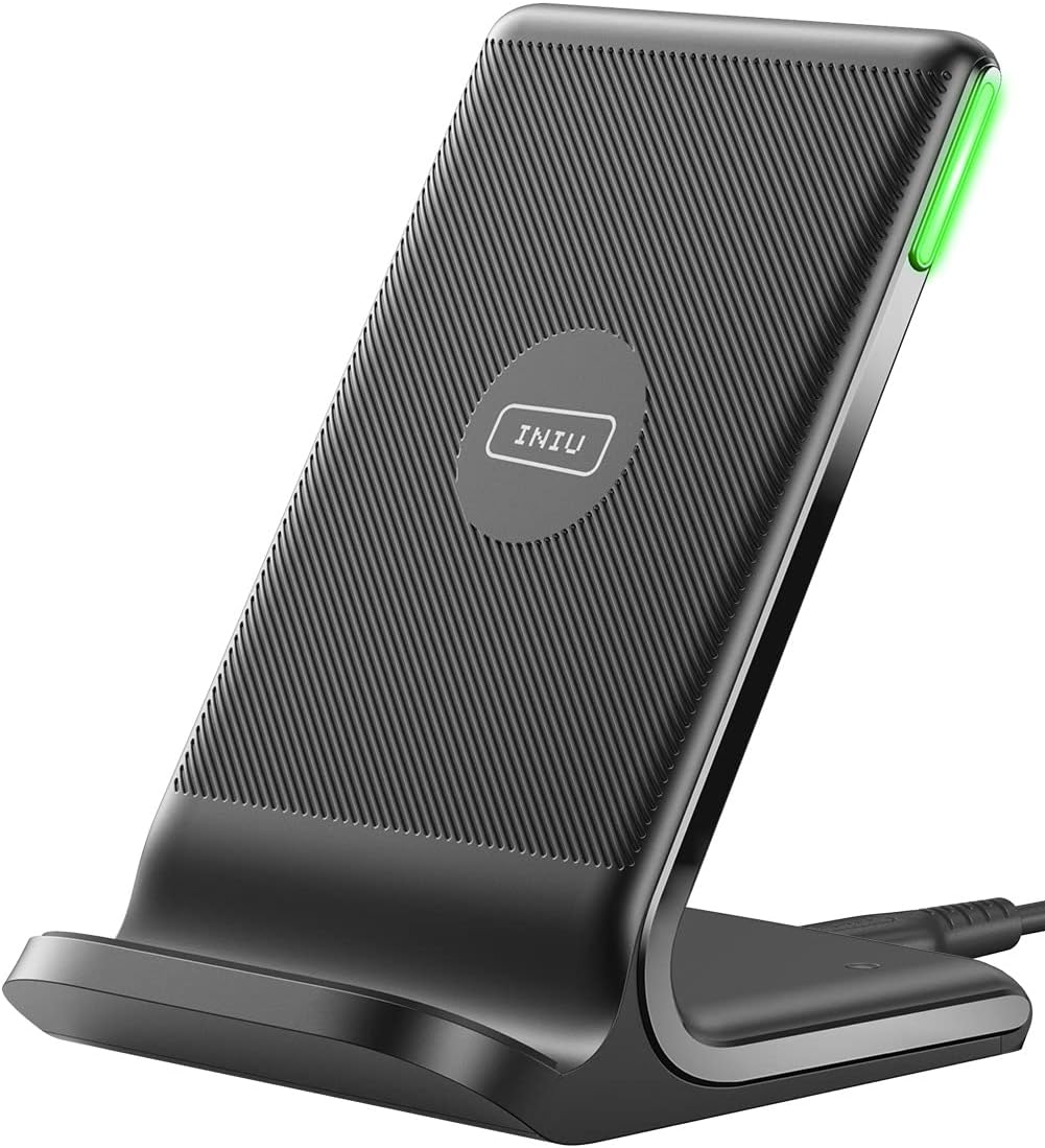INIU Wireless Charger, 15W Fast Qi-Certified Wireless Charging Station with Sleep-Friendly Adaptive Light Compatible with iPhone 16 15 14 13 Pro XS 8 Plus Samsung Galaxy S23 S22 S21 Note 20 Google etc - Image 7
