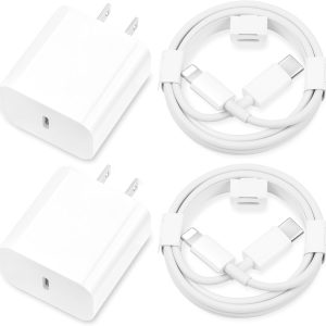MAILESI for iPhone Charger Fast Charging,[MFi Certified] 2Pack 20W Type C Fast Charger Block with 6FT USB C Charger Cable Compatible for iPhone 14/13/12/11 Pro Max/11/Xs Max/XR/X,iPad,AirPods Pro