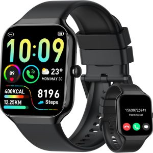 Smart Watch for Men Women Answer/Make Calls, 1.96" HD Fitness Watch with Heart Rate Monitor Sleep Monitor, 113+ Sports Activity Trackers with Step Counter, IP68 Waterproof, Smartwatch for Android/iOS